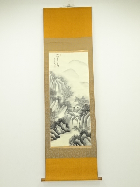 JAPANESE HANGING SCROLL / HAND PAINTED / LANDSCAPE 